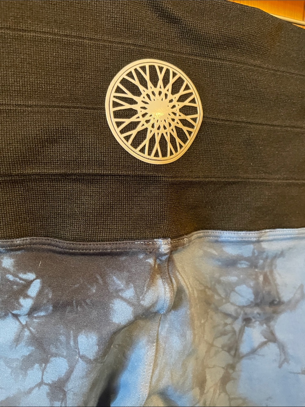 Soul Cycle Blue tie dye Leggings with White  Logo